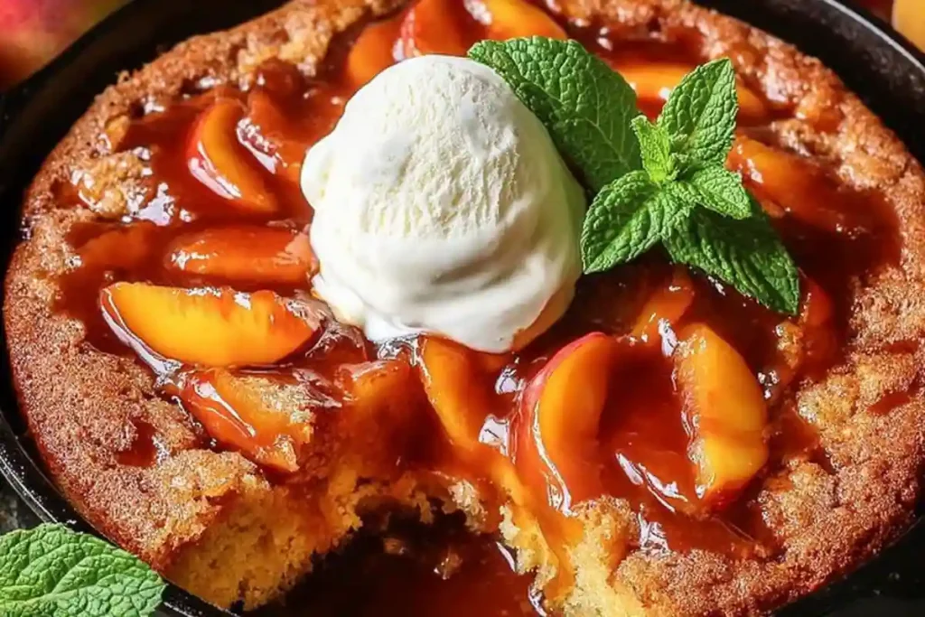 Easy Boozy Bourbon Peach Cake