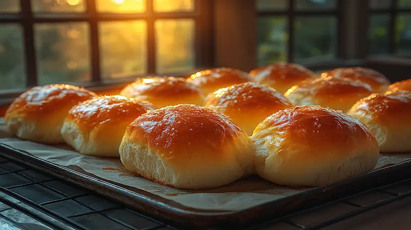 Brown and serve rolls in a baking tray