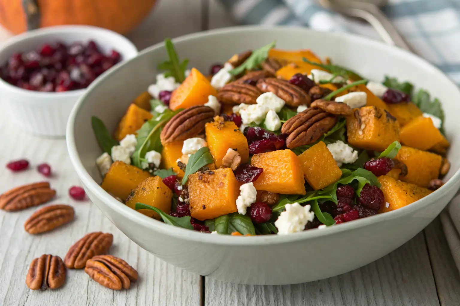 Thanksgiving Butternut Squash Salad 1 Thanksgiving Butternut Squash Salad with feta and cranberries